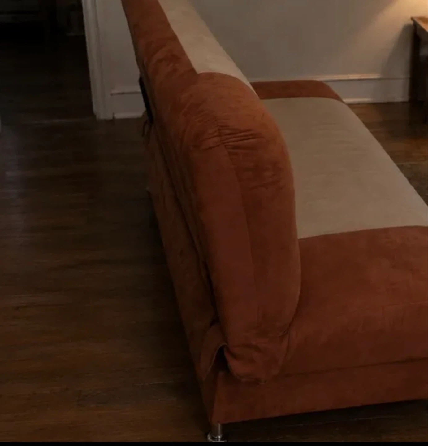 Suede Sofa Bed - Orange and Beige - photo 2