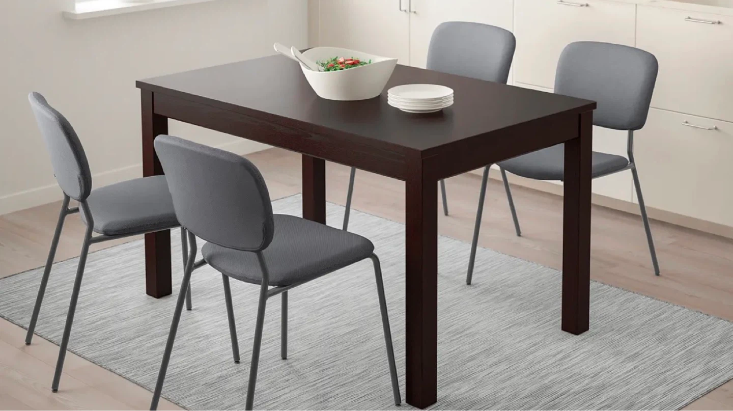 Extendable Dining Table - Dark Brown - photo 2