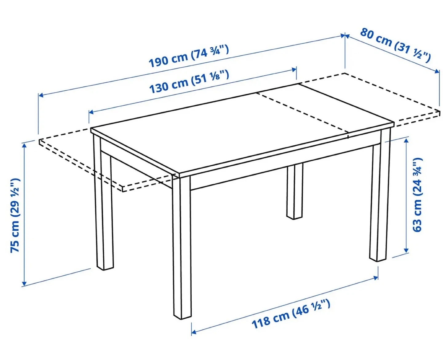 Extendable Dining Table - Dark Brown - photo 3