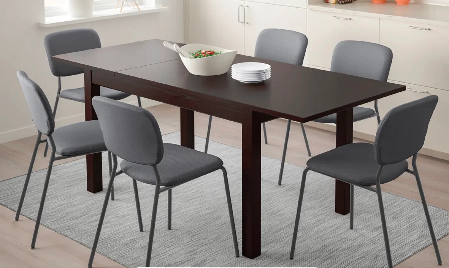 Extendable Dining Table - Dark Brown