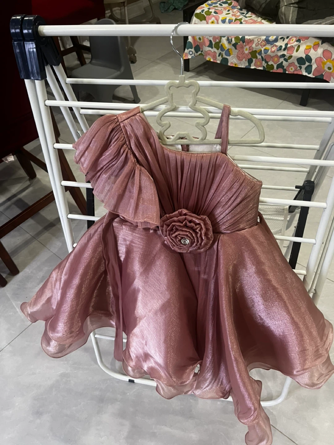 Baby girl Rose Gold Shimmery Party Dress - photo 3