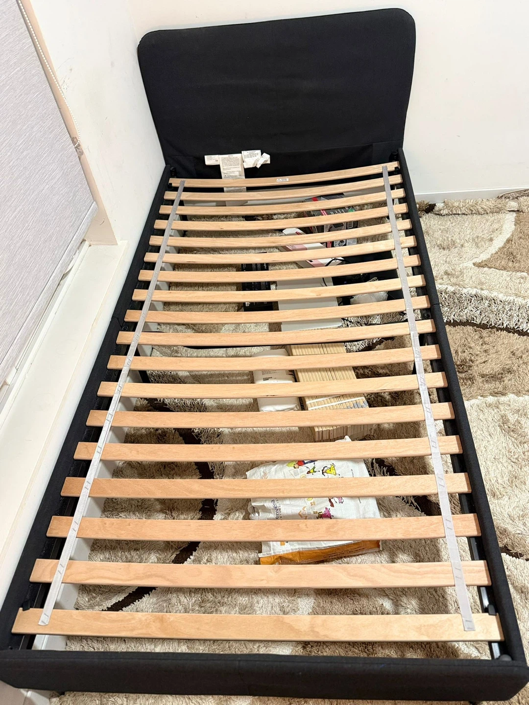 Black single bed frame with slats ikea - photo 2