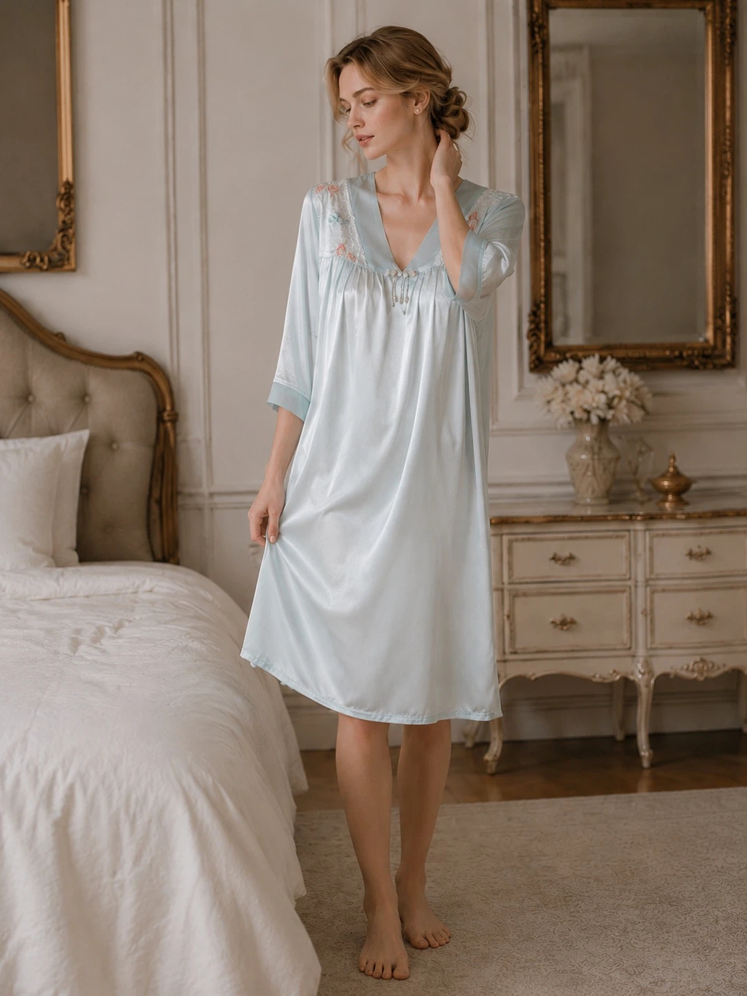 Brand new women Light Blue Nightdress - photo 3