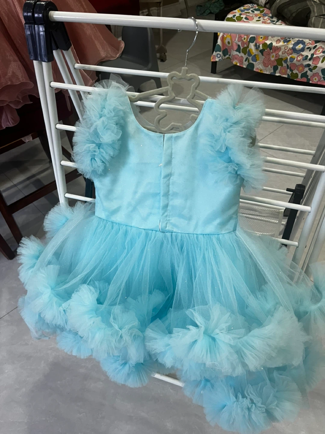 Sparkly light blue party dress for baby girl