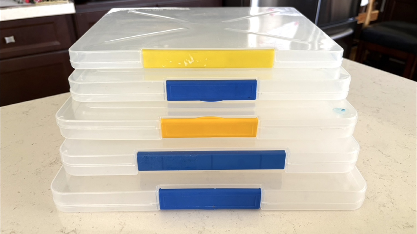 Clear Plastic Storage Boxes with Coloured Latches
