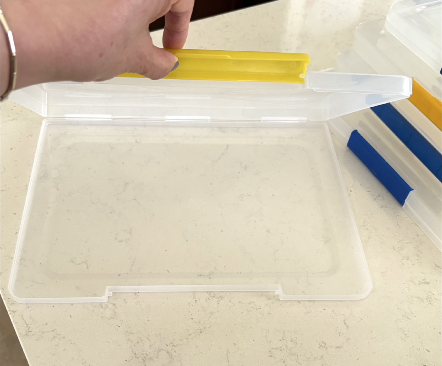 Clear Plastic Storage Boxes with Coloured Latches - photo 2
