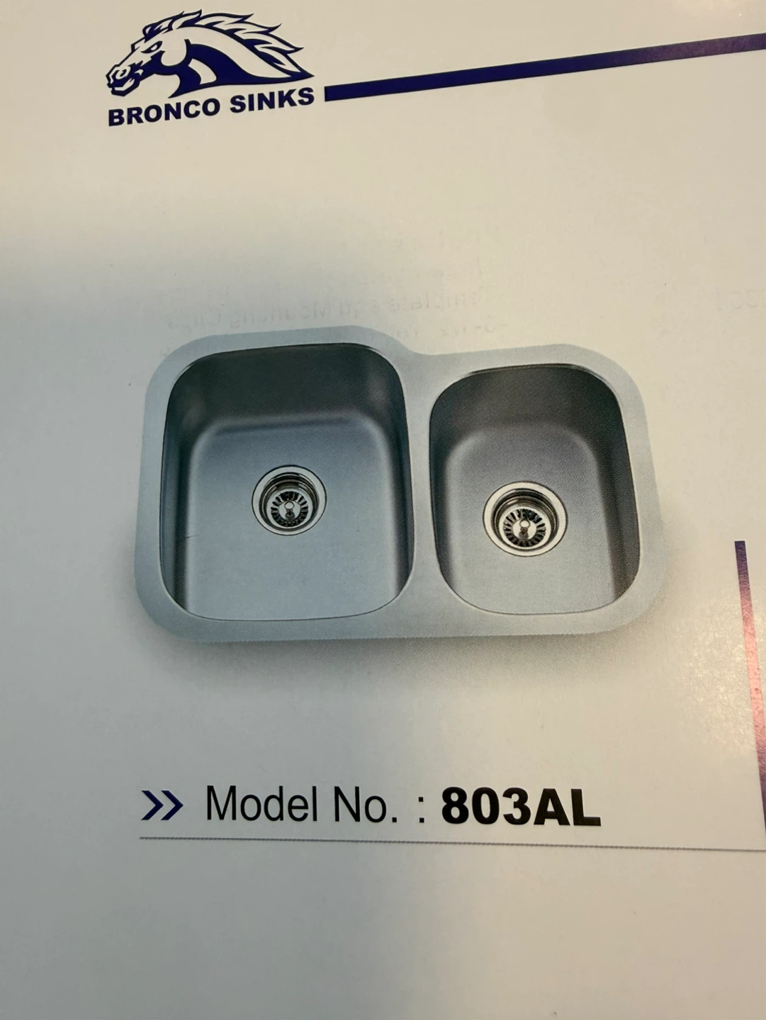 Bronco Sinks 803AL Double Sink