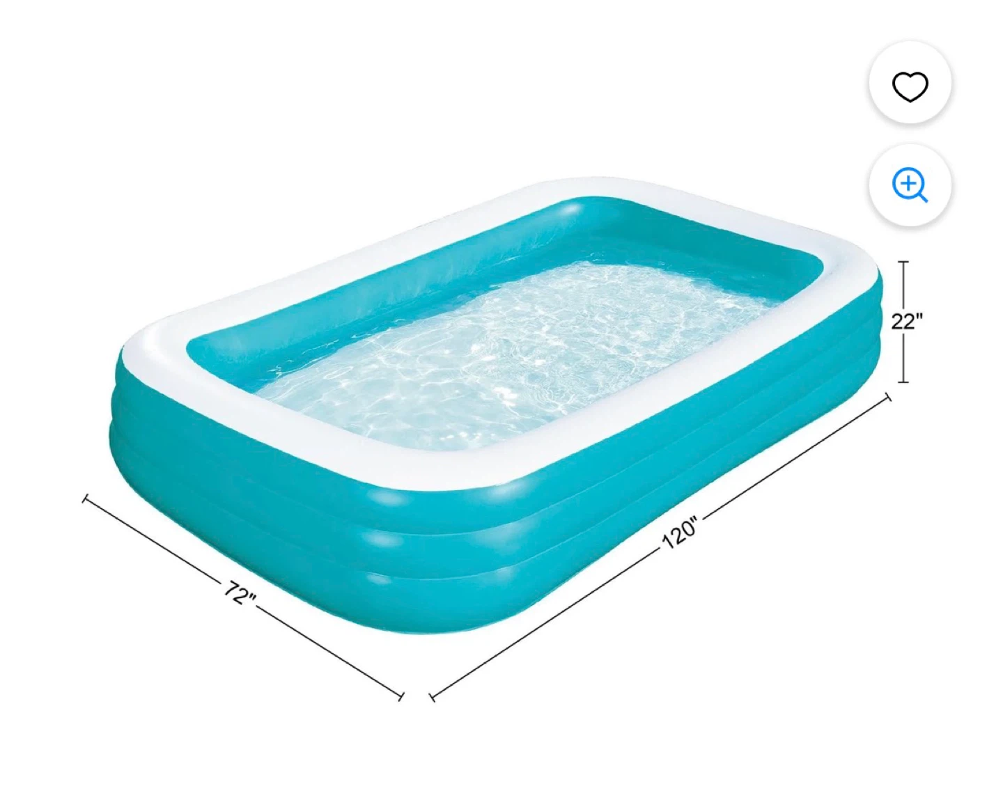 2 Inflatable Rectangular Family Pool - 120" x 72" x 22" - photo 2