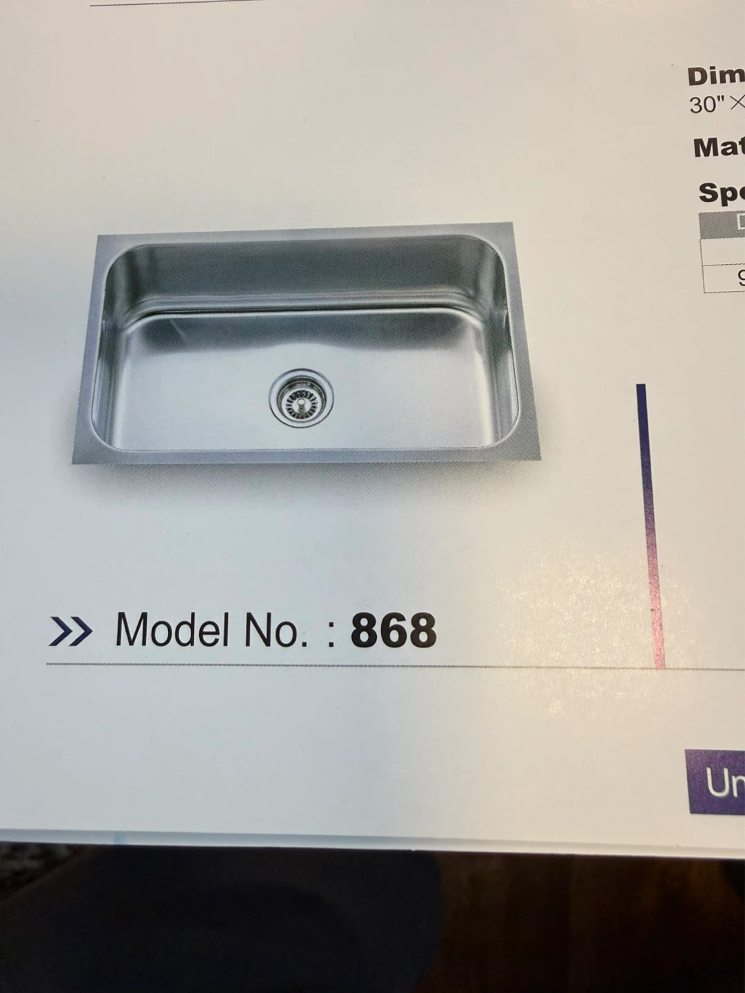 Kitchen Sink - Model No. 868