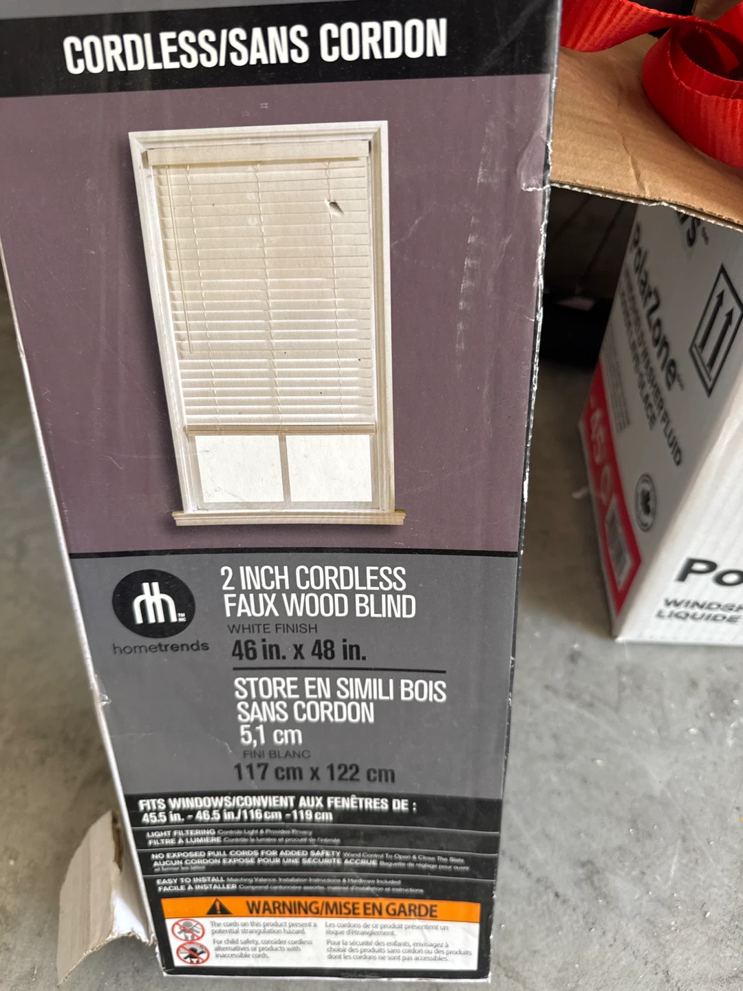 HomeTrends 2 Inch Cordless Faux Wood Blind - 46 in. x 48 in.