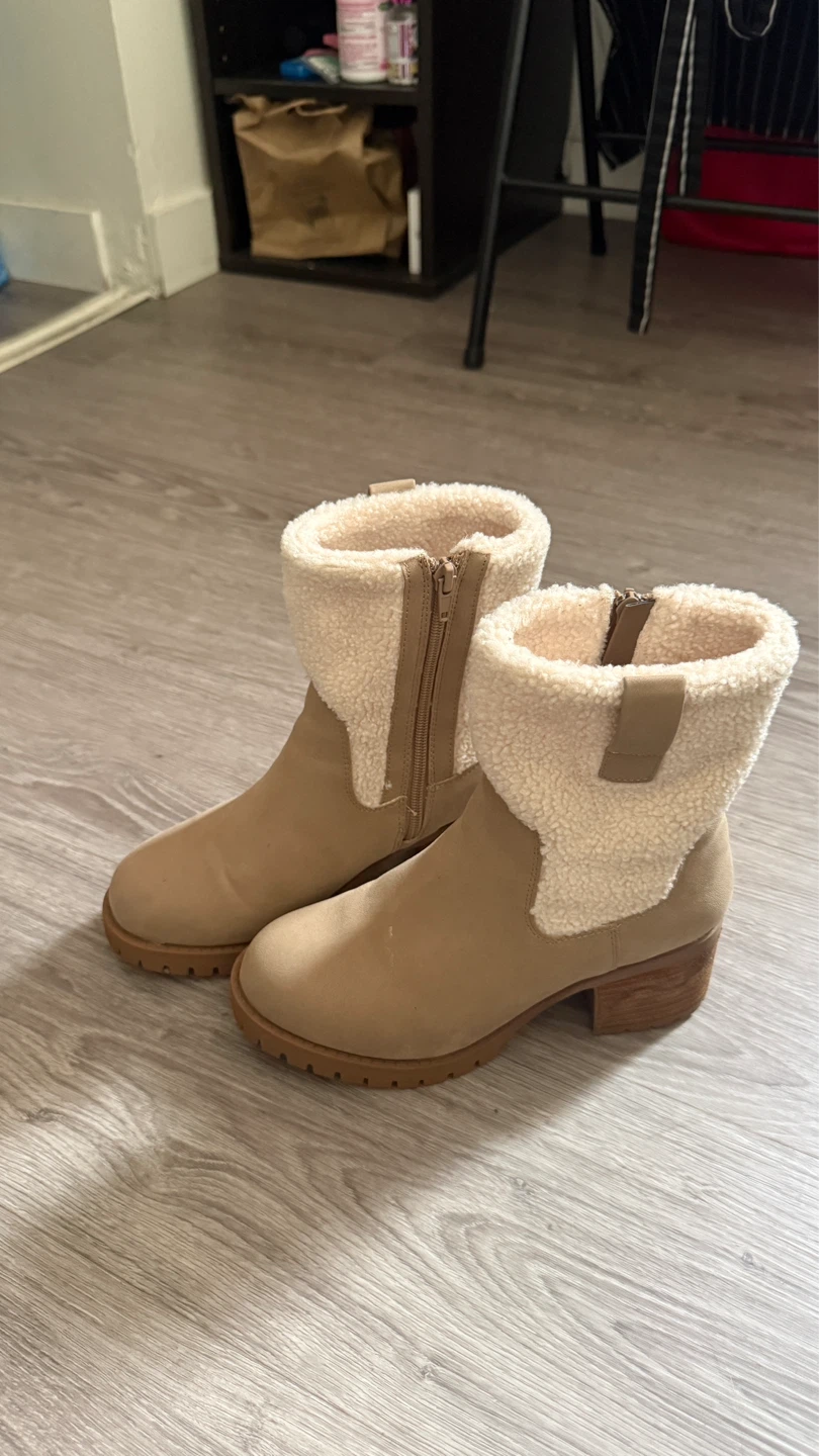 Tan Ankle Boots with Sherpa Lining - photo 2