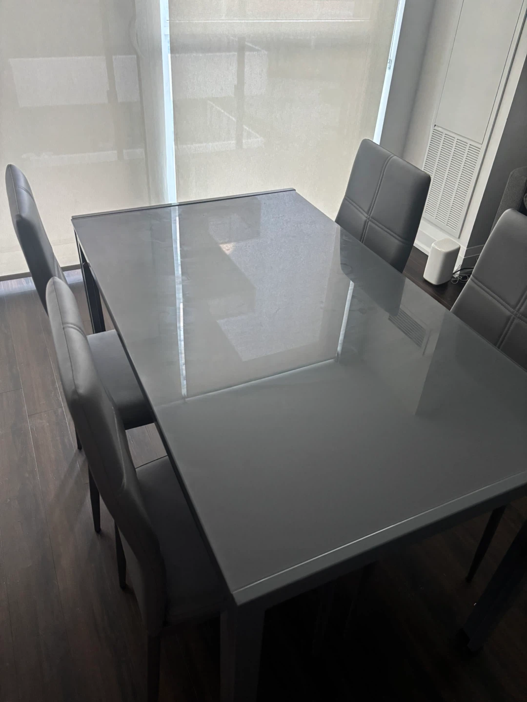 Dining Chair - Grey Faux Leather - photo 2