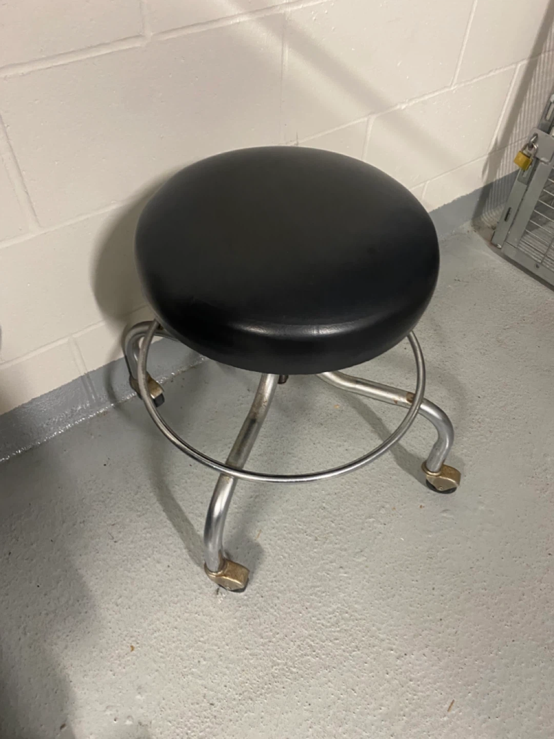 Black Rolling Stool
