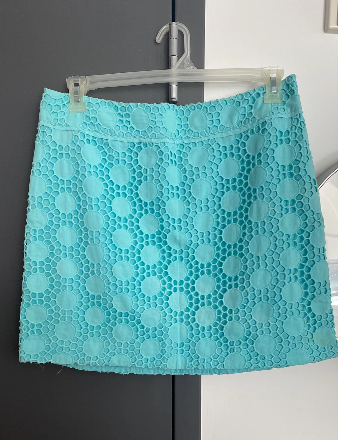 Turquoise Eyelet Skirt