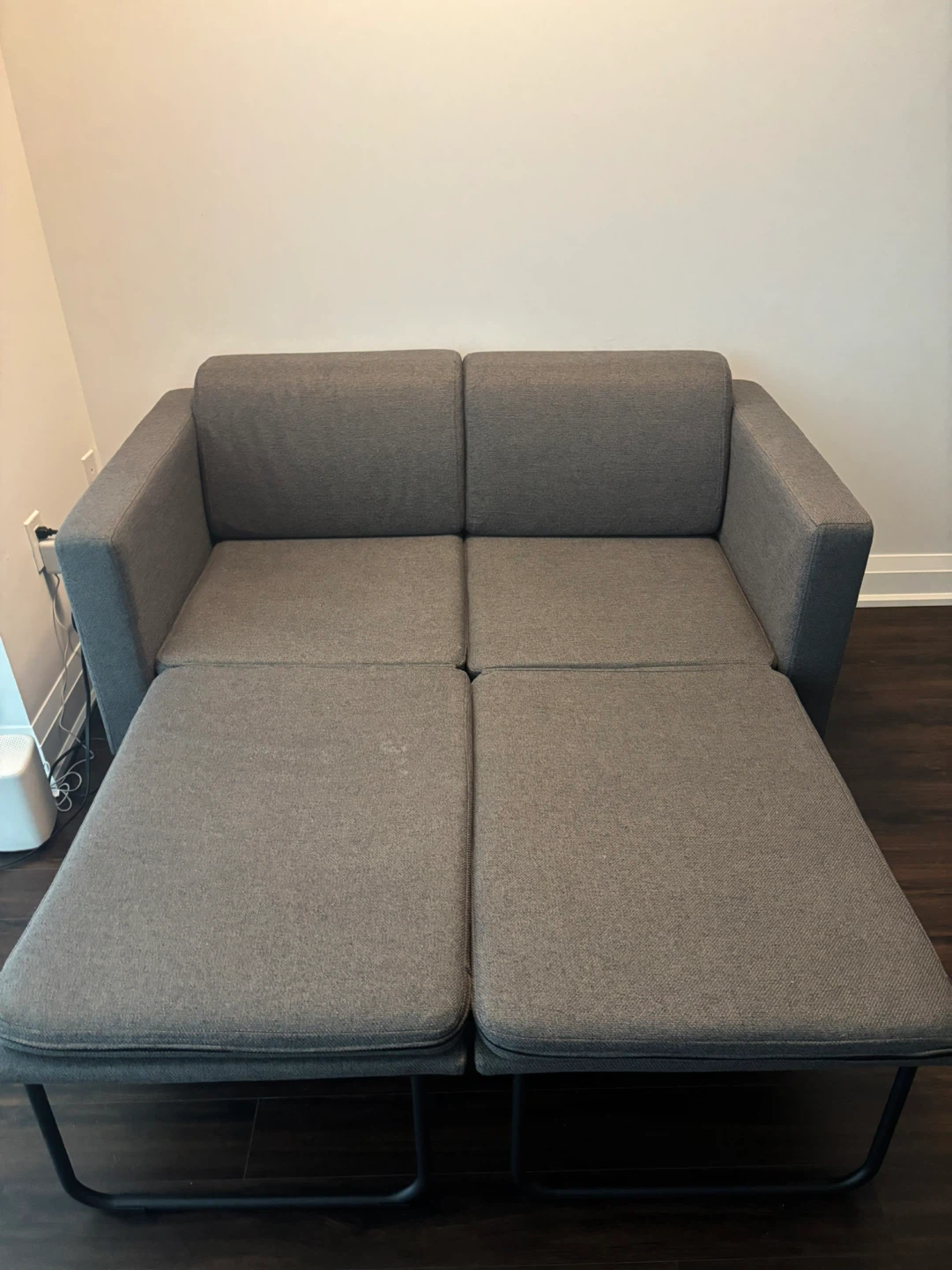 Grey Loveseat Sofa Bed with Chaise and Storage - photo 4