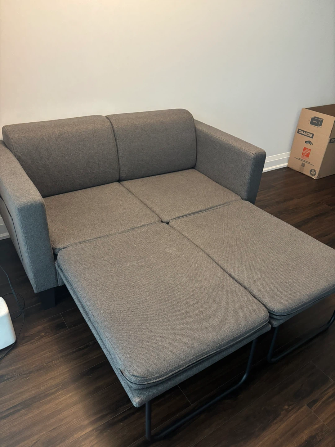 Grey Loveseat Sofa Bed with Chaise and Storage - photo 5