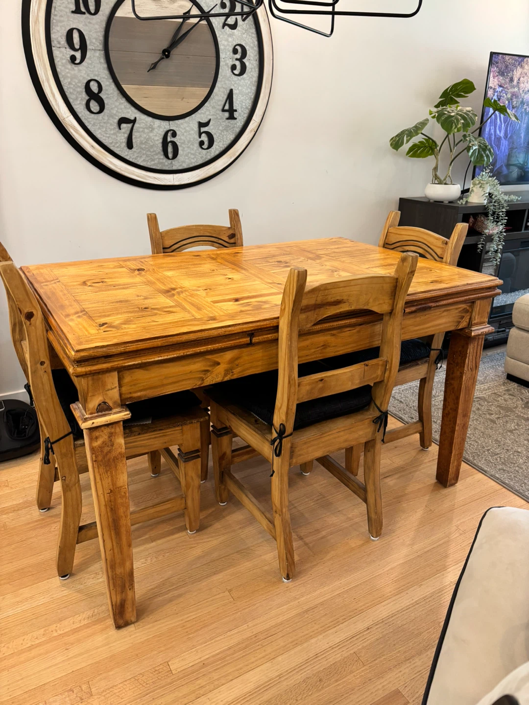 Wooden Dining Table and Chairs Set - photo 2