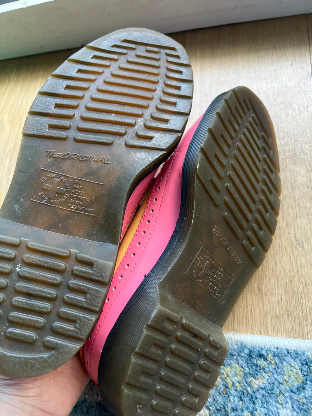 Dr. Martens Pink Yellow Orange Patent Brogue Shoes - photo 5