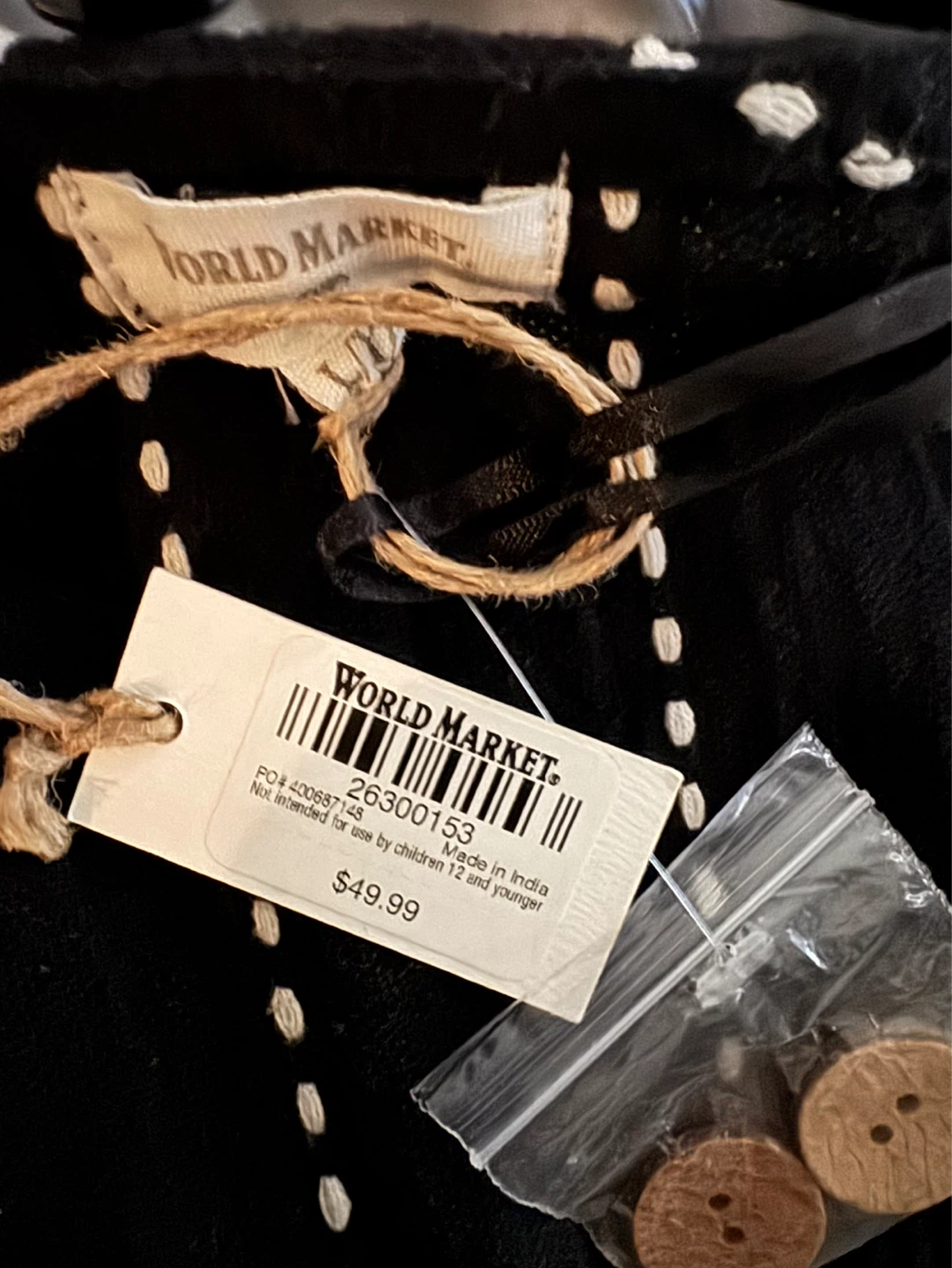 World Market black striped jumpsuit size L/XL - photo 4