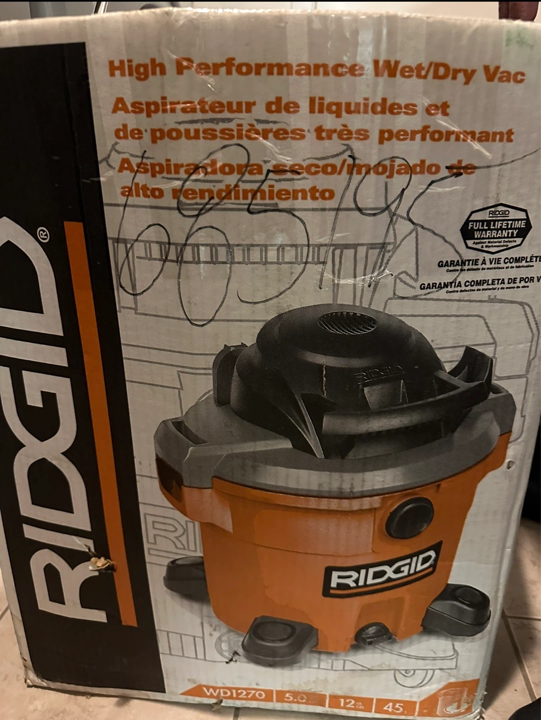RIDGID WD1270 12-Gallon 5.0 Peak HP Wet/Dry Vac - photo 2