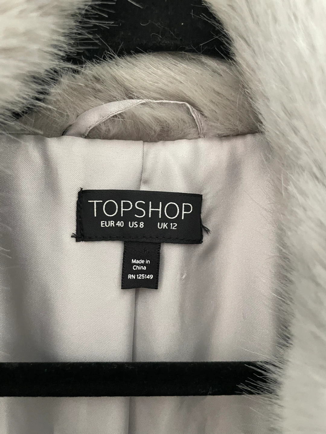 TOPSHOP Faux Fur Coat - Light Grey - US 8 - photo 2