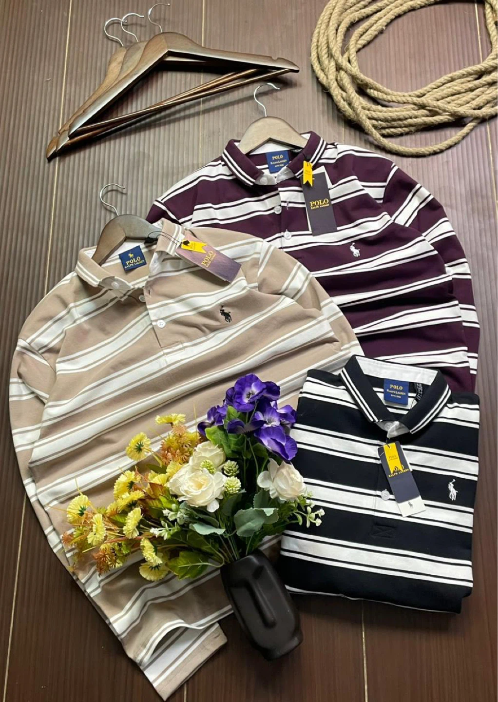 Polo Ralph Lauren Striped Long Sleeve Polo Shirts