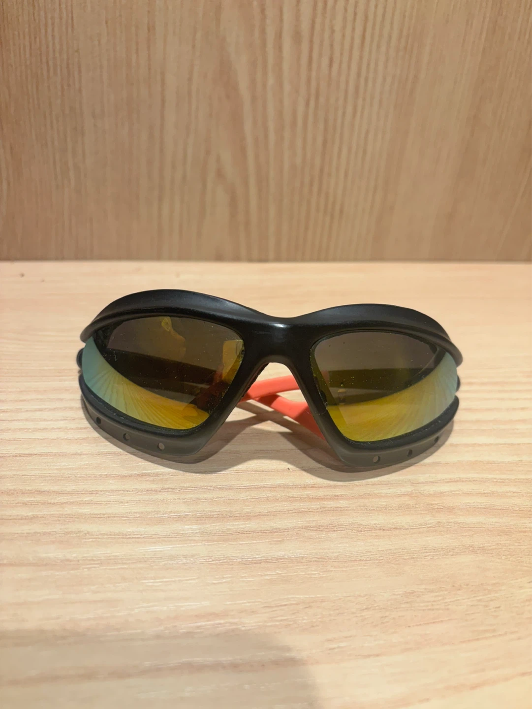 Black Sport Sunglasses with Mirrored Lenses
