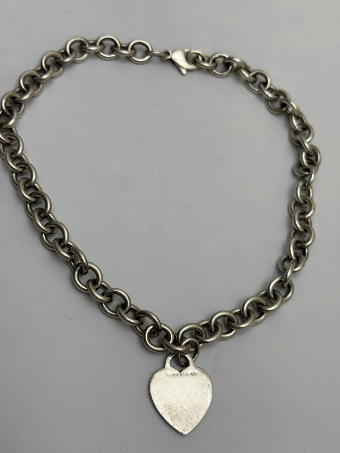 Tiffany & Co. Sterling Silver Heart Tag Choker Necklace - photo 3