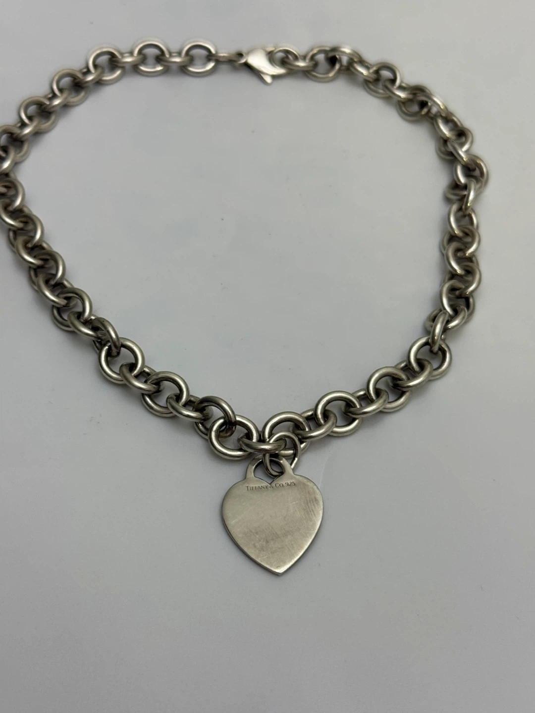 Tiffany & Co. Sterling Silver Heart Tag Choker Necklace - photo 2