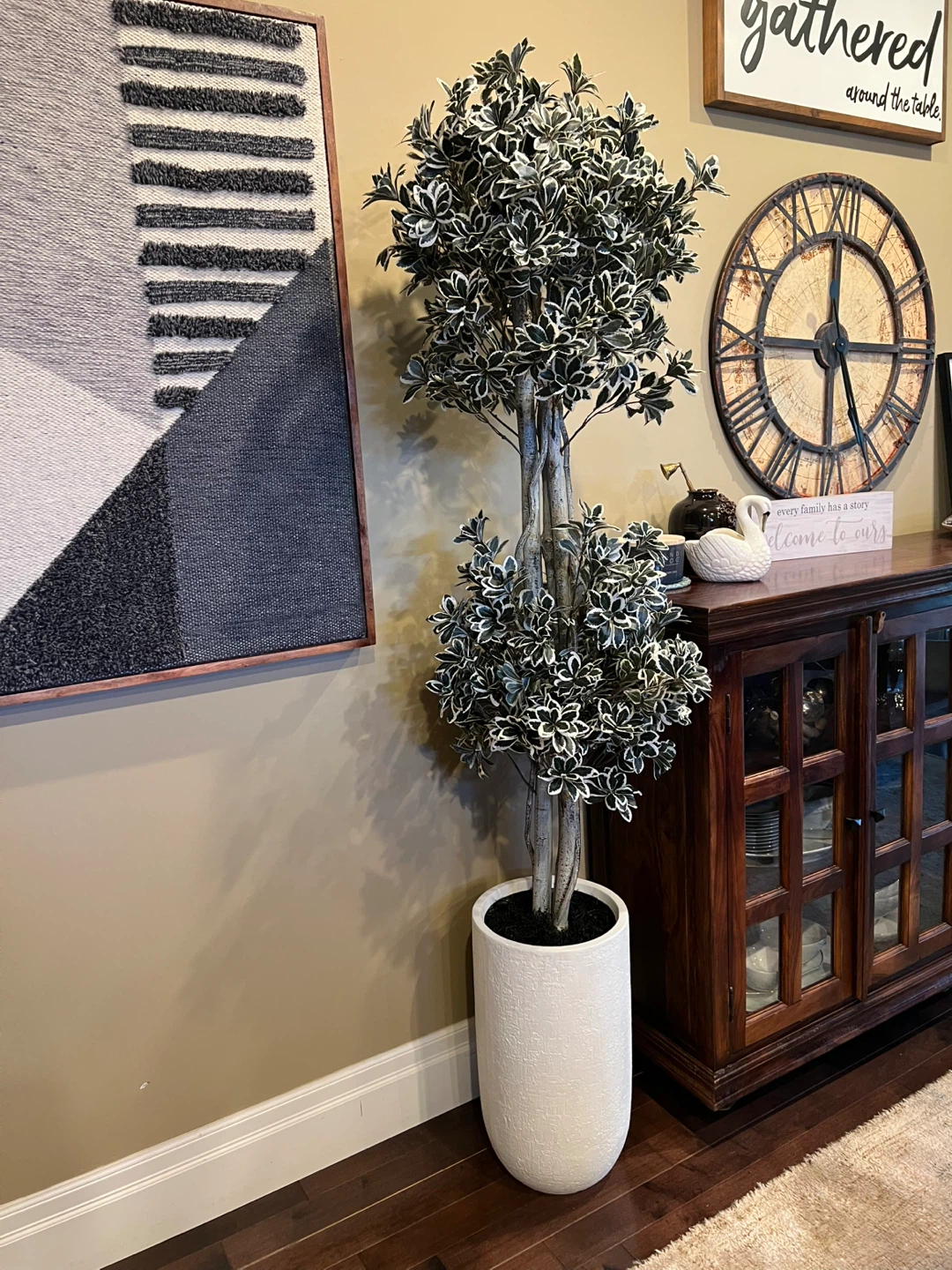 New Premium 8-Foot Artificial Variegated Euonymus Tree