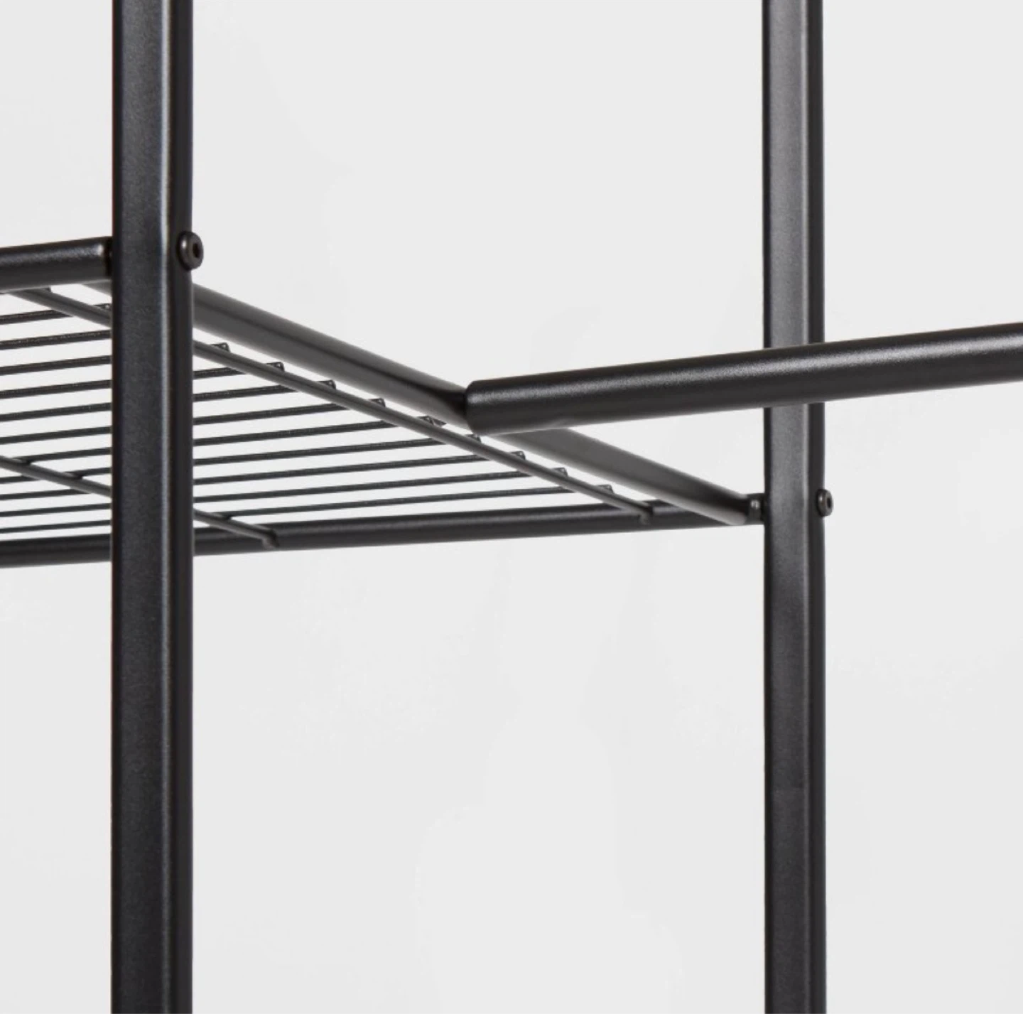 Black Metal Garment Rack with Shelves - photo 2