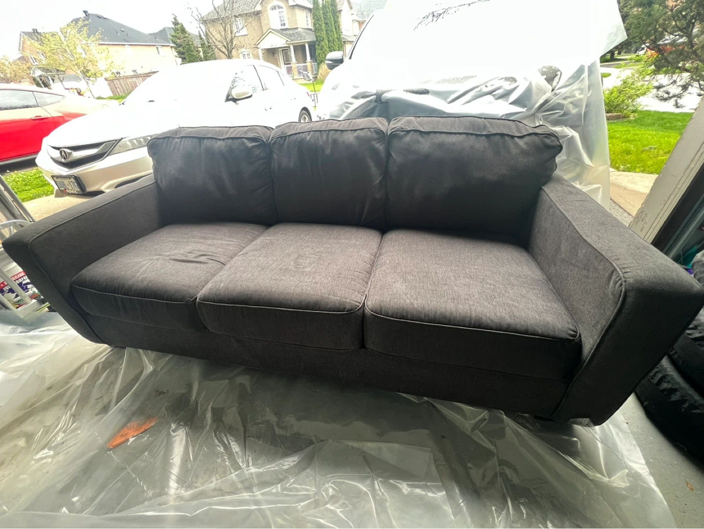 Dark Grey Three-Seater Sofa - photo 2