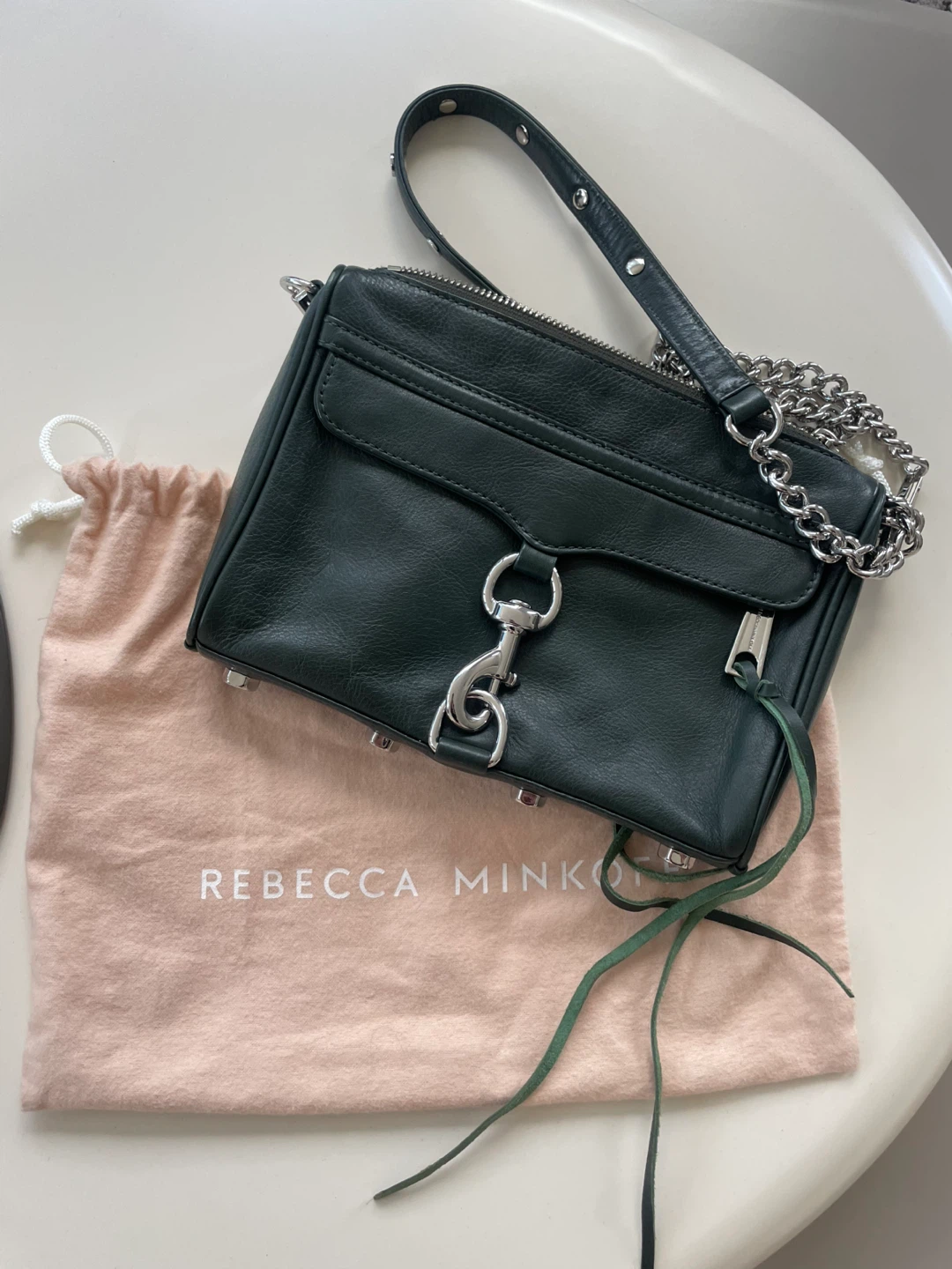 Rebecca Minkoff Mini Mac Crossbody Bag - Green Leather