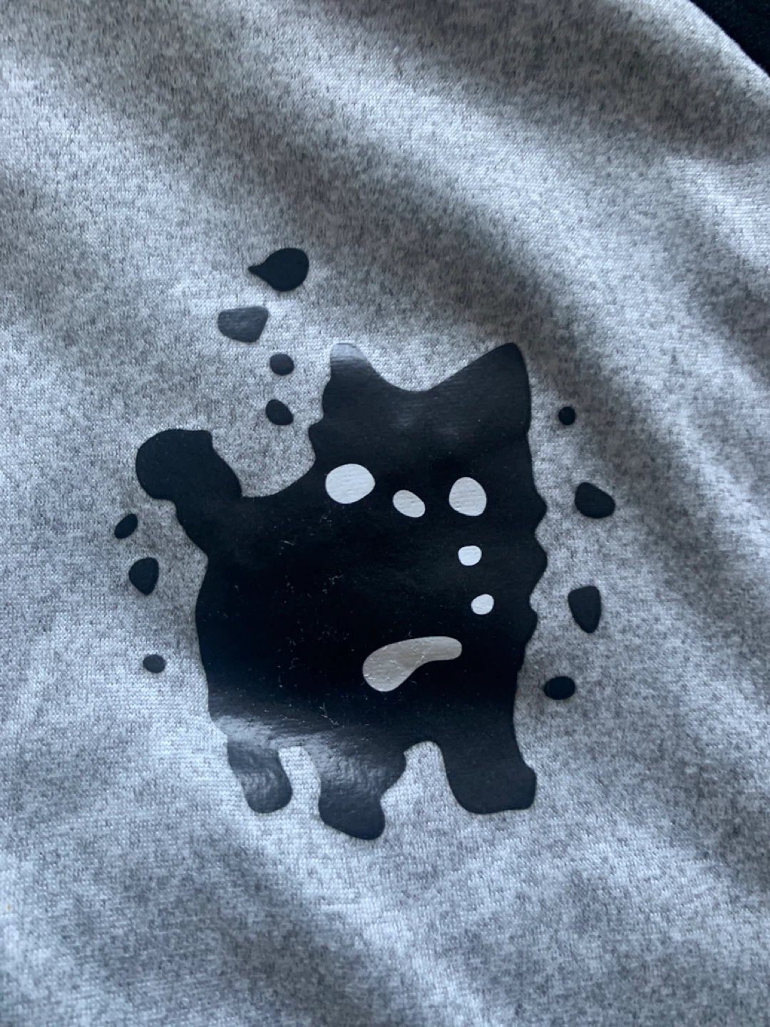 Grey Raglan Tee with Black Cat Graphic - photo 2