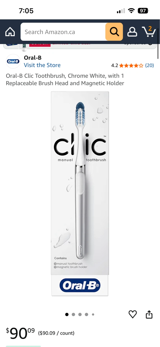 Oral-B CLIC Manual Toothbrush with Magnetic Holder - photo 3