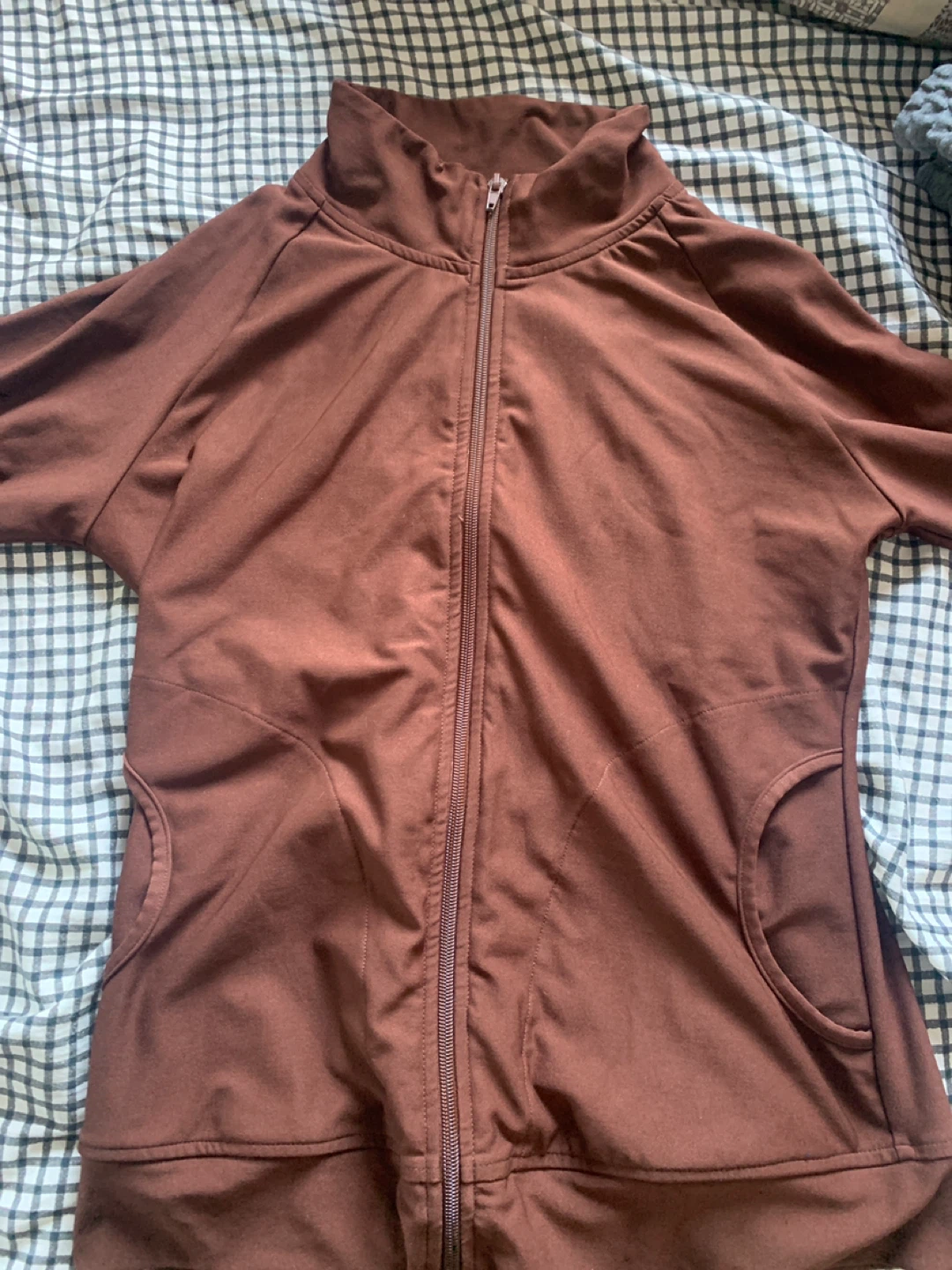 Brown "Breathe" Zip-Up Jacket