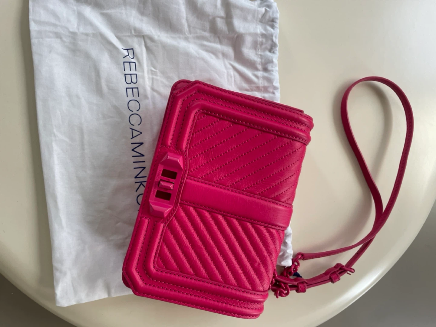 Rebecca Minkoff Hot Pink Leather Crossbody Bag