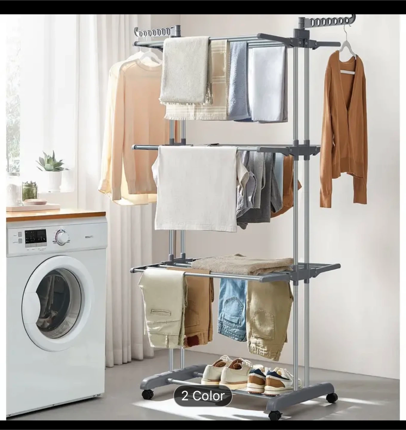 3-Tier Drying Rack with Wheels - photo 5