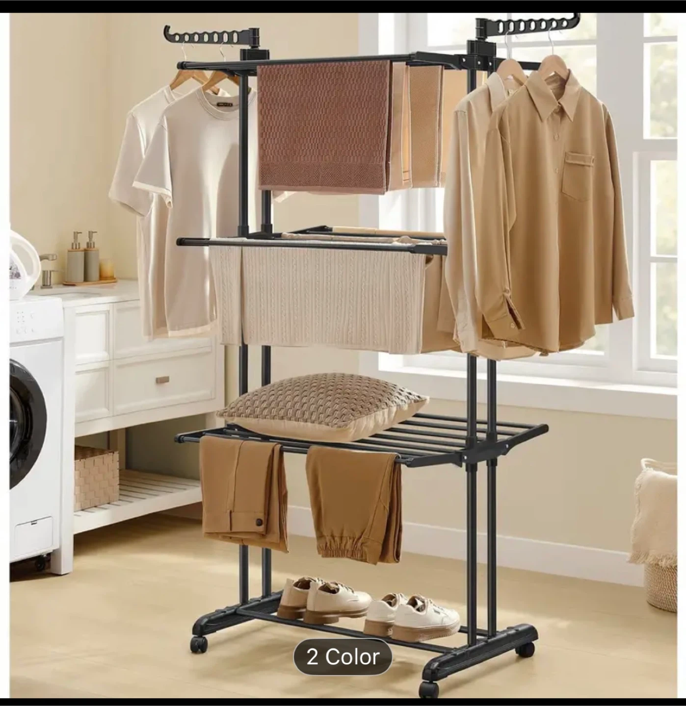 3-Tier Drying Rack with Wheels - photo 4