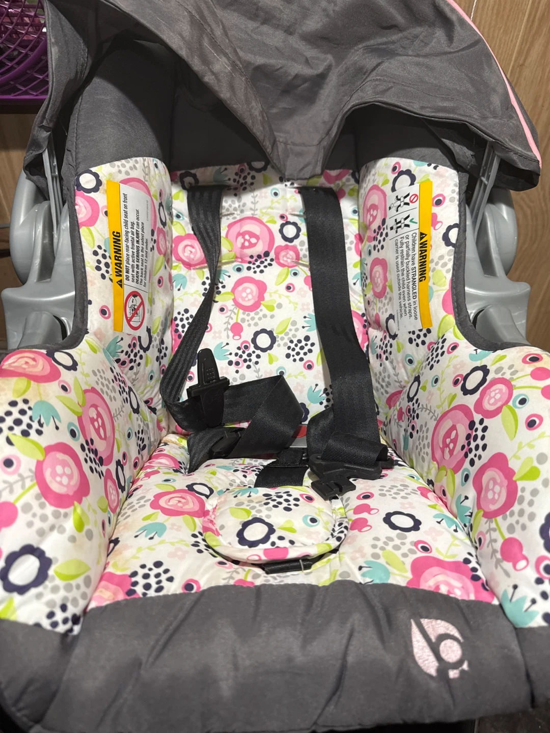 Baby Car Seat with Floral Pattern