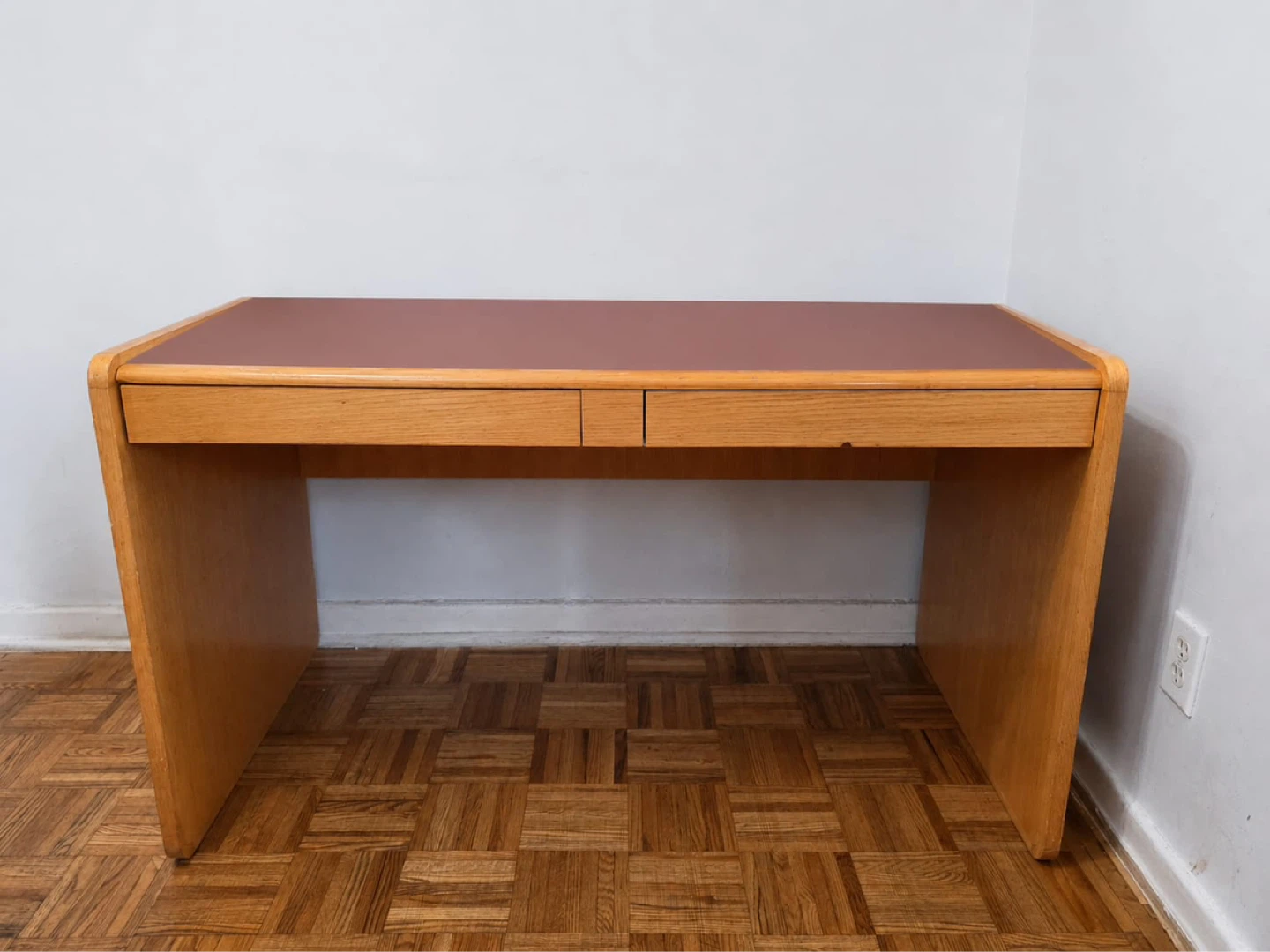 Oak Desk with Two Drawers - photo 2