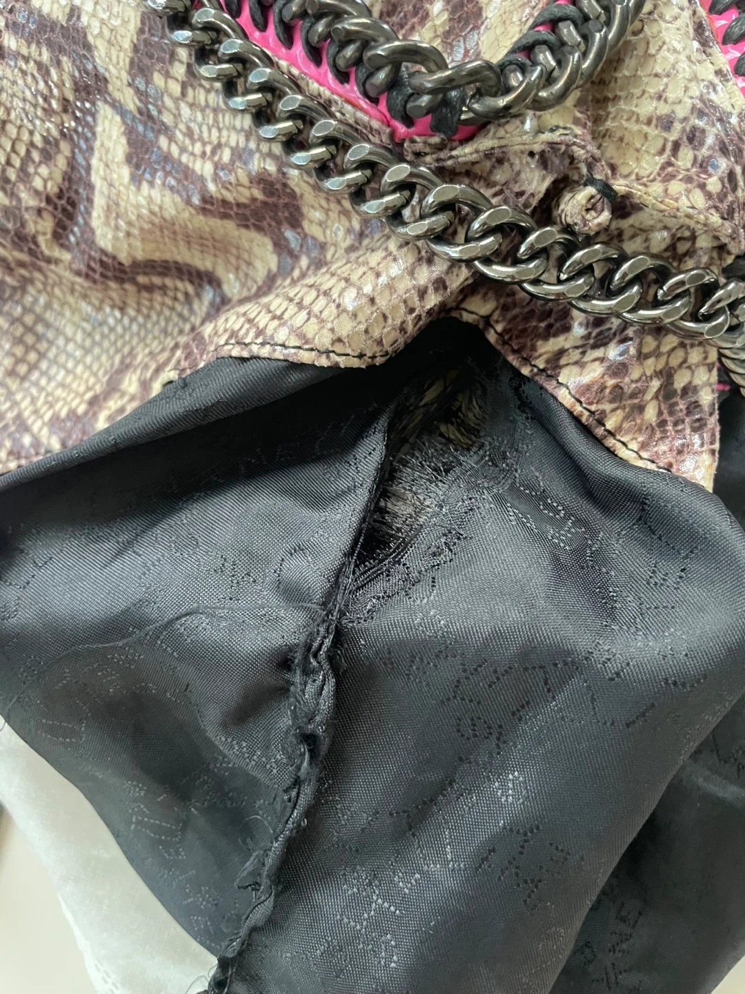Stella McCartney Falabella Snake Print Shoulder Bag with Pouch - photo 3