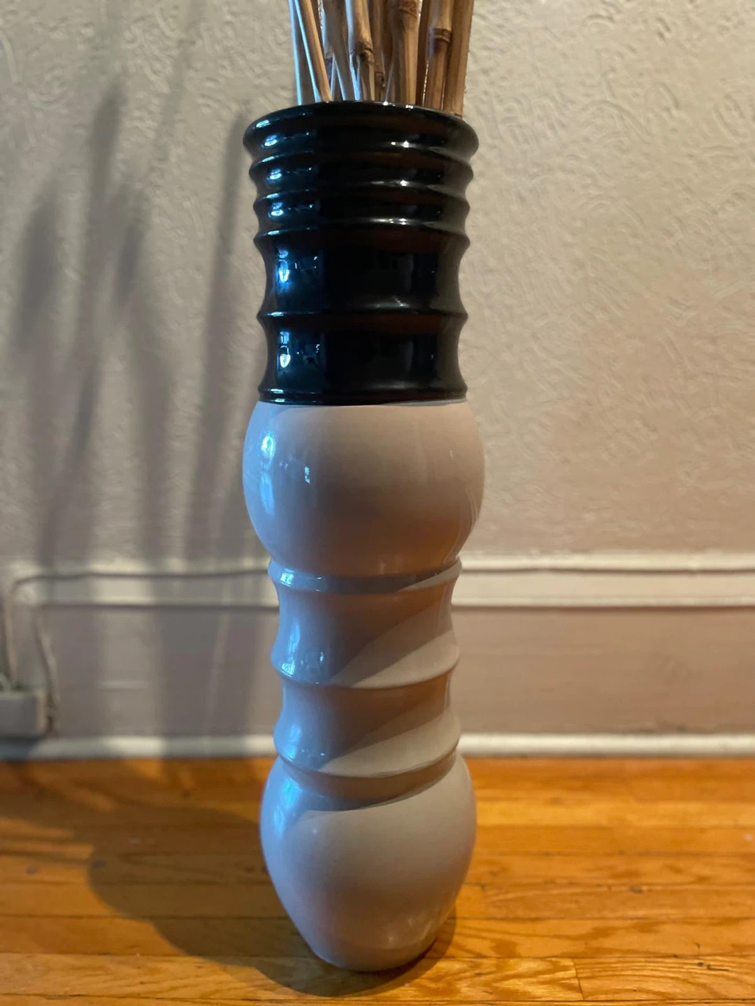 Tall Decorative Vase with Bamboo Stems - photo 2