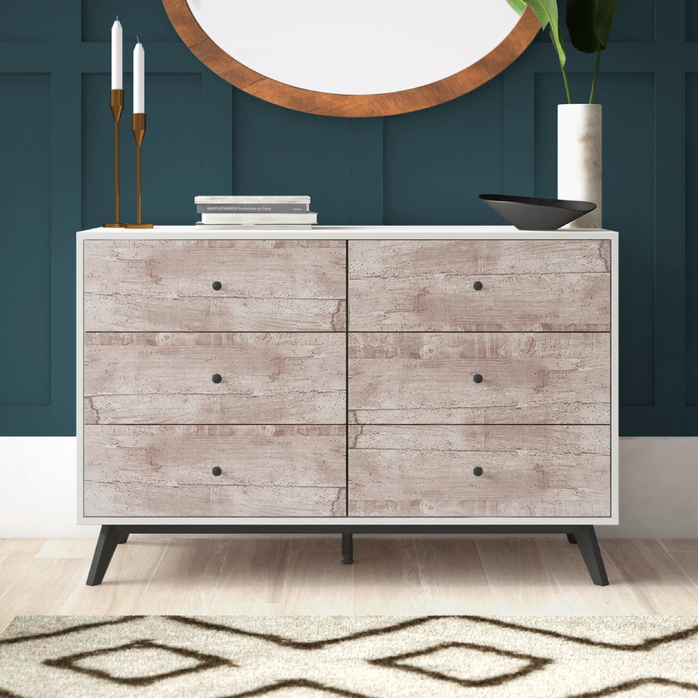 New Multi Purpose 6 Drawer Storage Dresser Buffett Server - photo 2