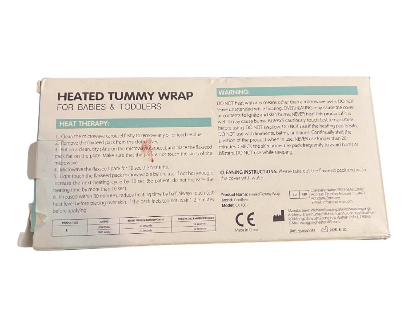 New Comfheat Baby Heated Tummy Wrap (0–3 Years) - photo 3