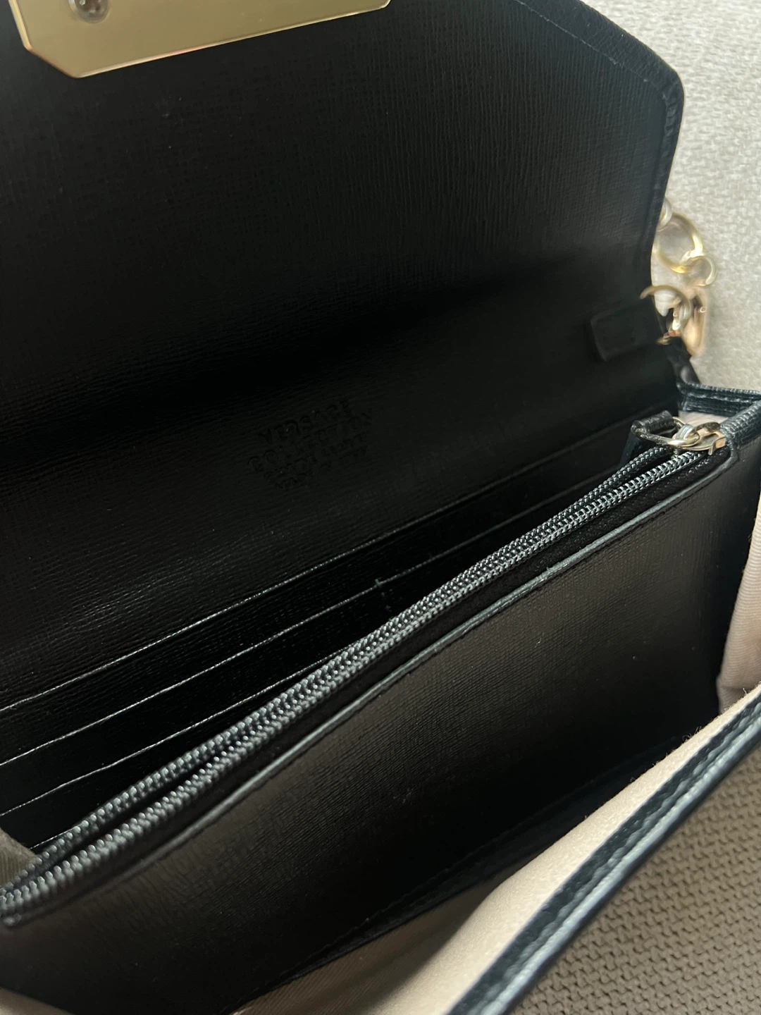 Versace Collection Black Leather Wallet on Chain - photo 2