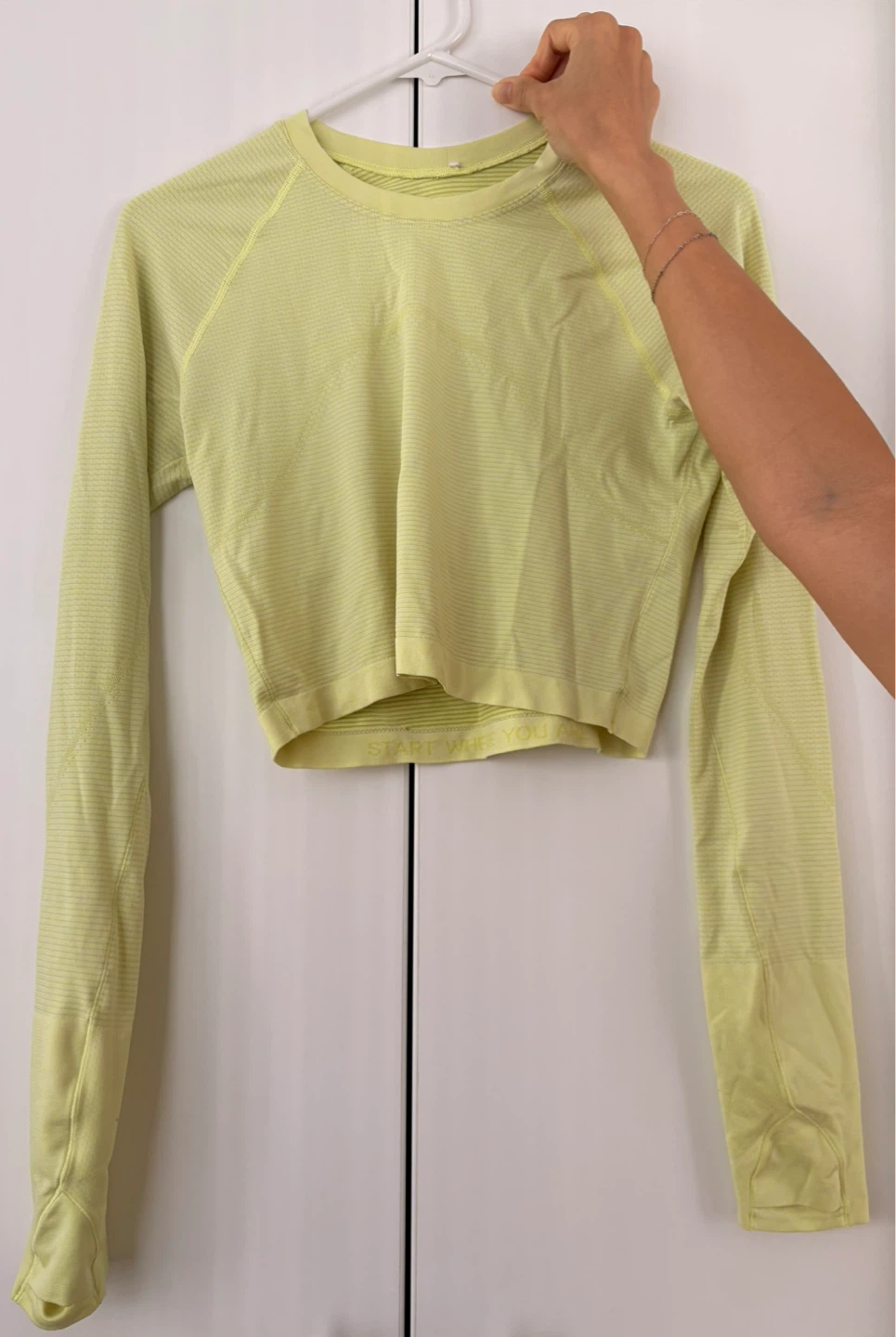 Lululemon Long Sleeve Athletic Top - Light Yellow - photo 2