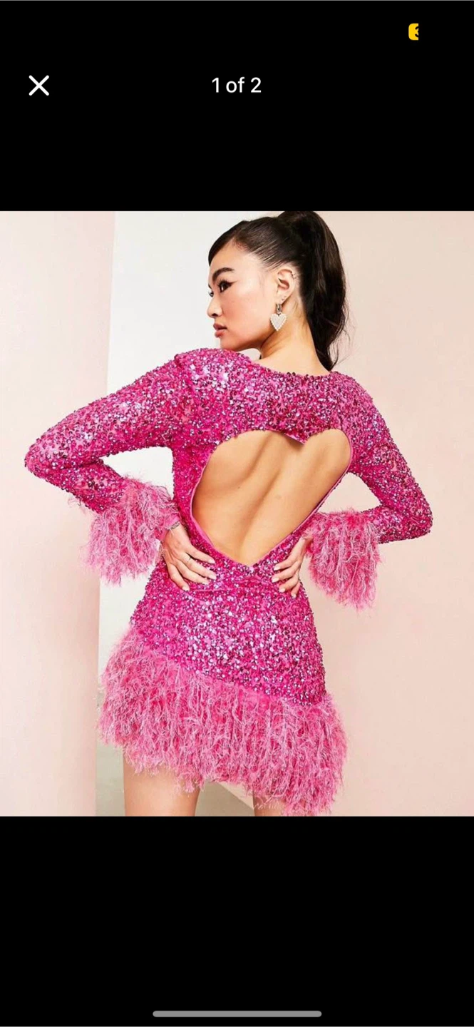 Asos Luxe heart shaped pink dress