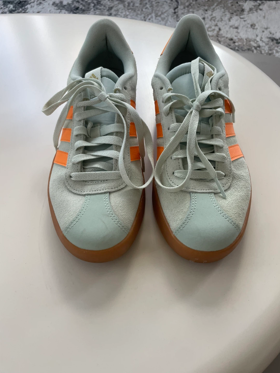Adidas Gazelle Mint & Orange Suede Sneakers