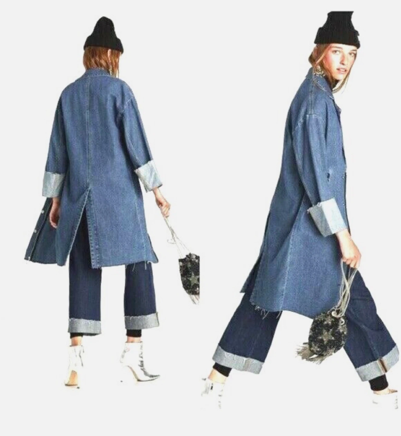 ZARA Denim Long Coat - photo 2